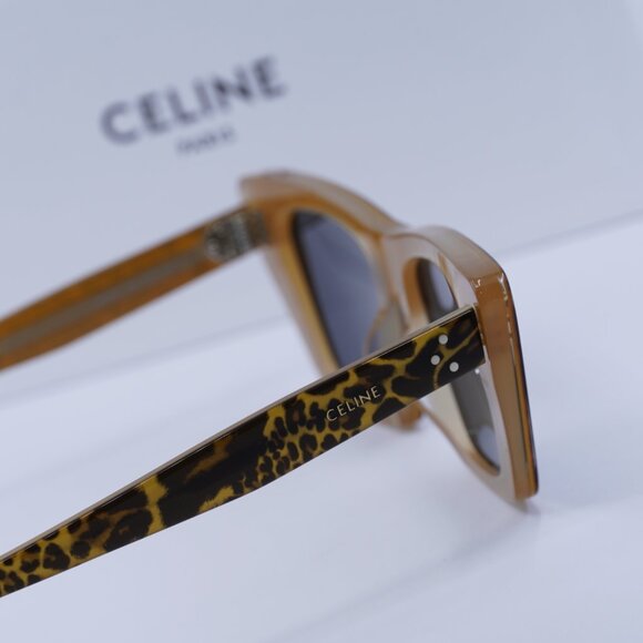 Celine CL40187I 99A Cat Eye Sunglasses - Cheetah Print/Smoke - Picture 11 of 12